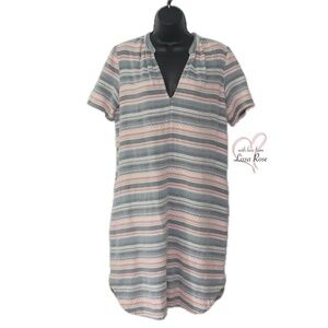 Hard to Find Odells V-neck Collared Woven Geometric Pattern Dress